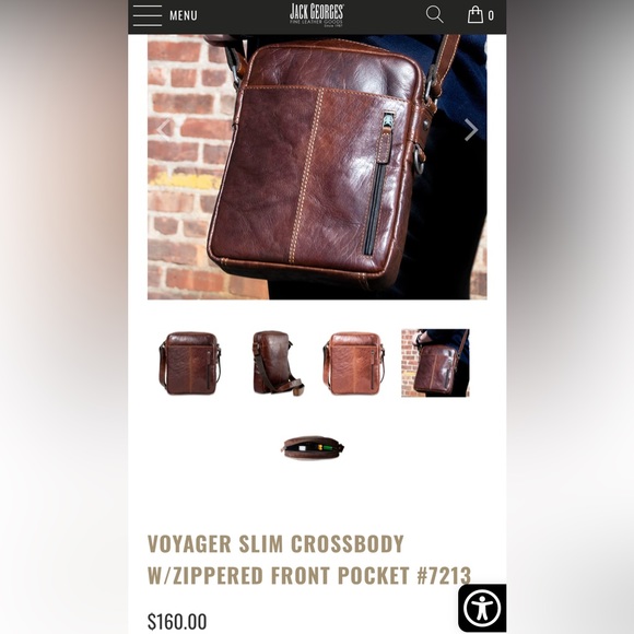 Jack Georges VOYAGER SLIM CROSSBODY W/ZIPPERED FRONT POCKET #7213 - Picture 8 of 14